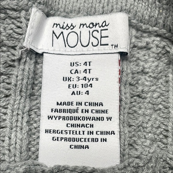 MISS MONA MOUSE Gray Knit Kids Dress - Picture 6 of 9